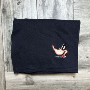 Vintage College Men's Blue Daffy Duck Elastic Waist Sweat Short Size Medium